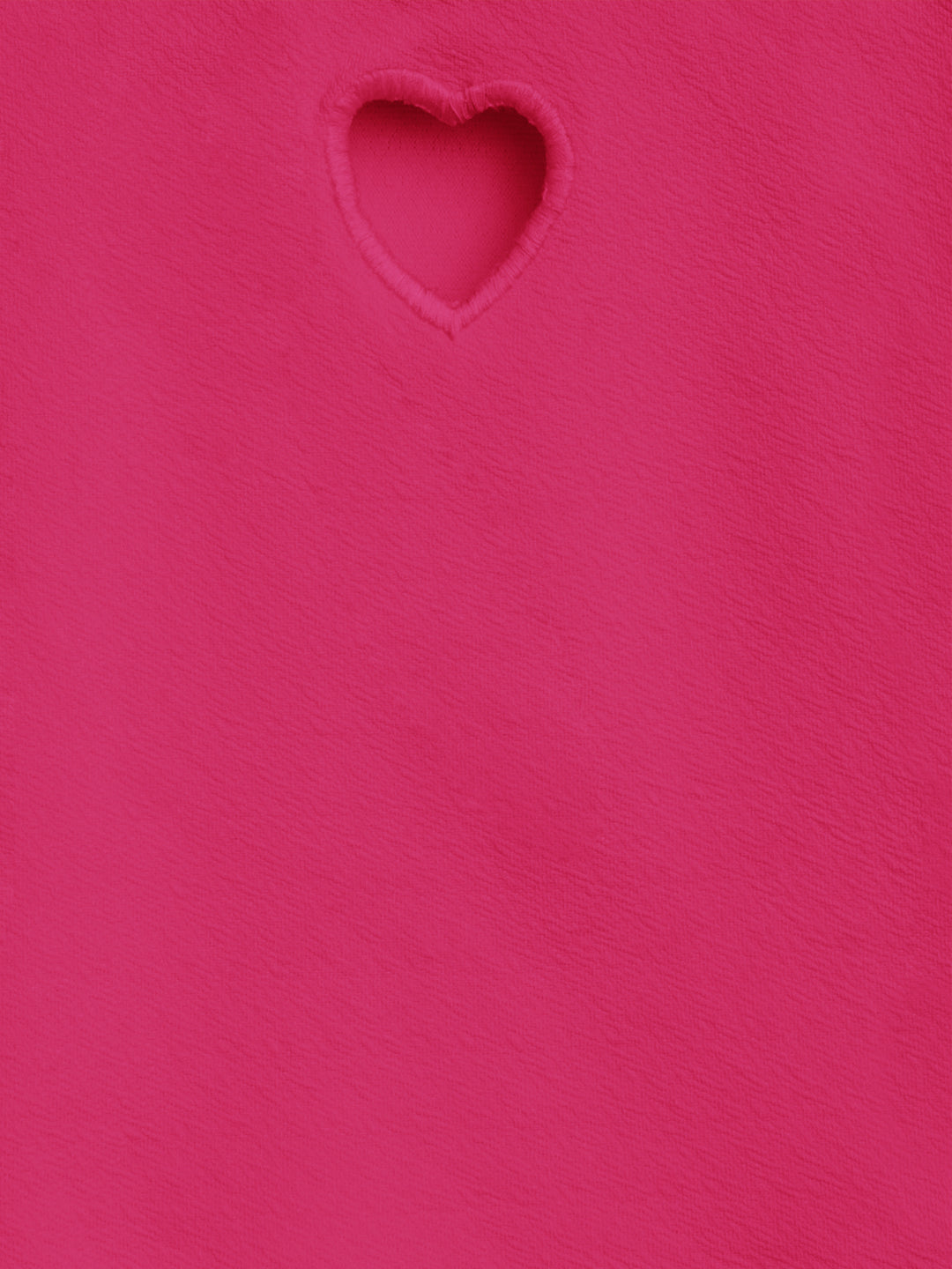Cotton Stretchable Round Neck Heart Cut-Out Top For Girls - Uptownie