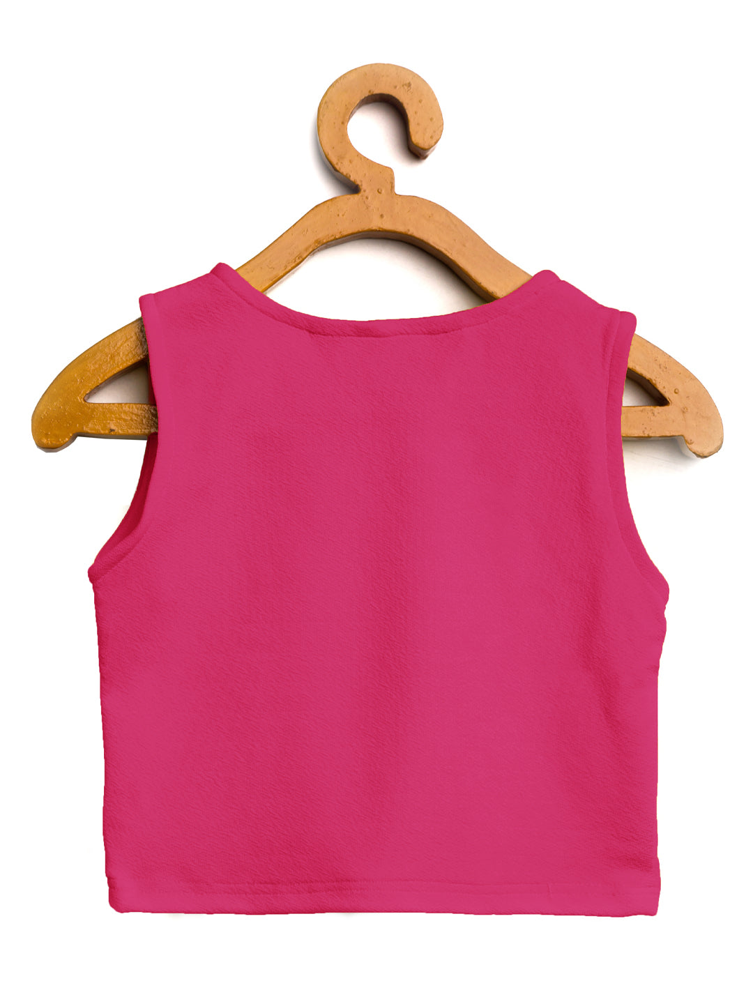 Cotton Stretchable Round Neck Heart Cut-Out Top For Girls - Uptownie