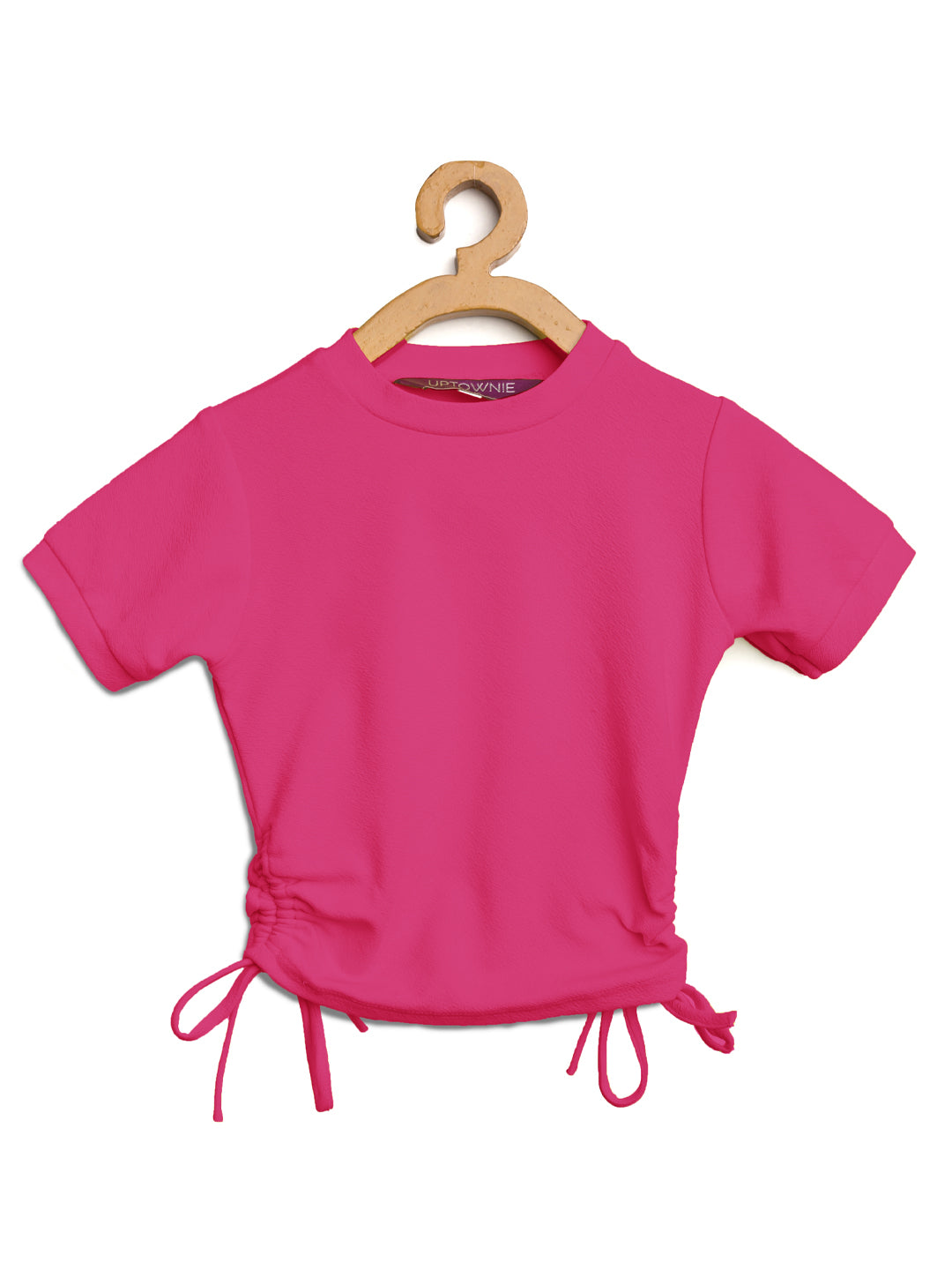Cotton Stretchable Side Drawstring Top For Girls - Uptownie