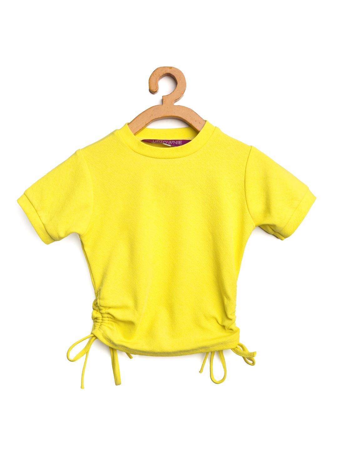 Cotton Stretchable Side Drawstring Top For Girls - Uptownie