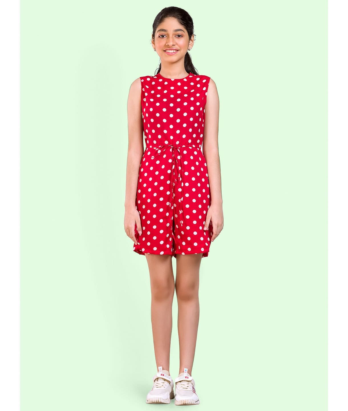 Printed Waist-tie Playsuit for Girls - Uptownie