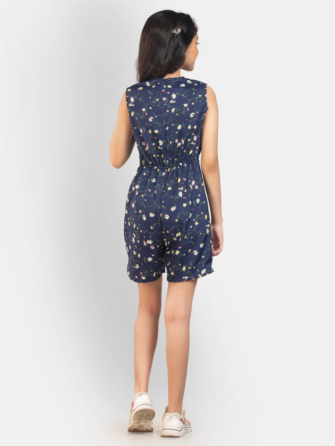 Printed Waist-tie Playsuit for Girls - Uptownie