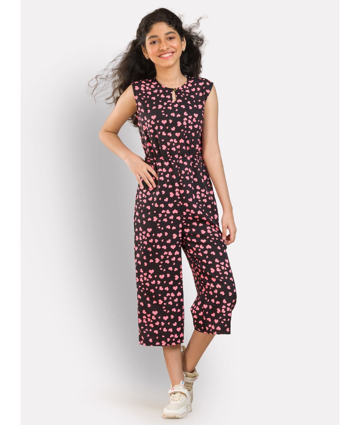 Elasticated Key-hole Jumpsuit for Girls - Uptownie
