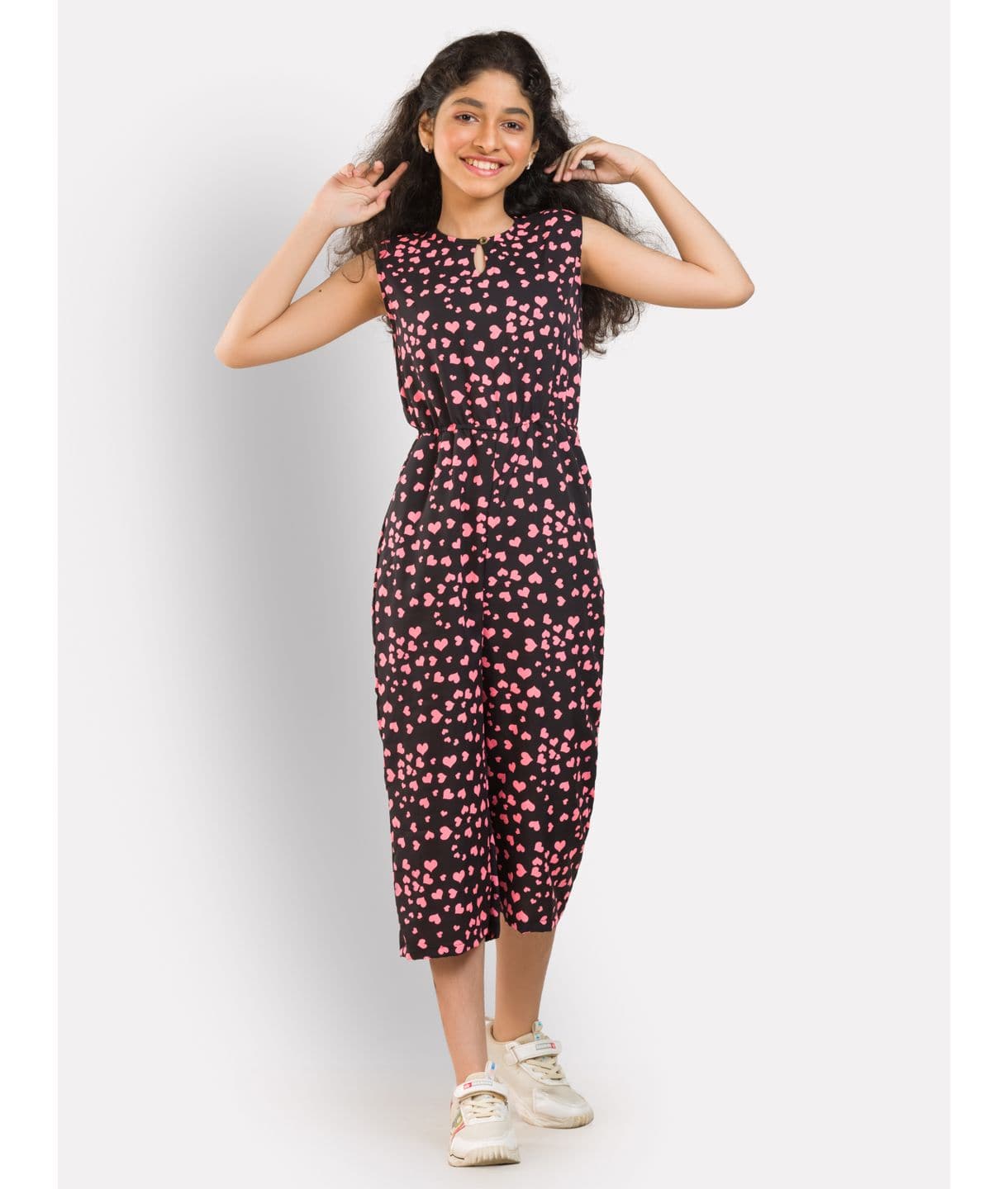 Elasticated Key-hole Jumpsuit for Girls - Uptownie
