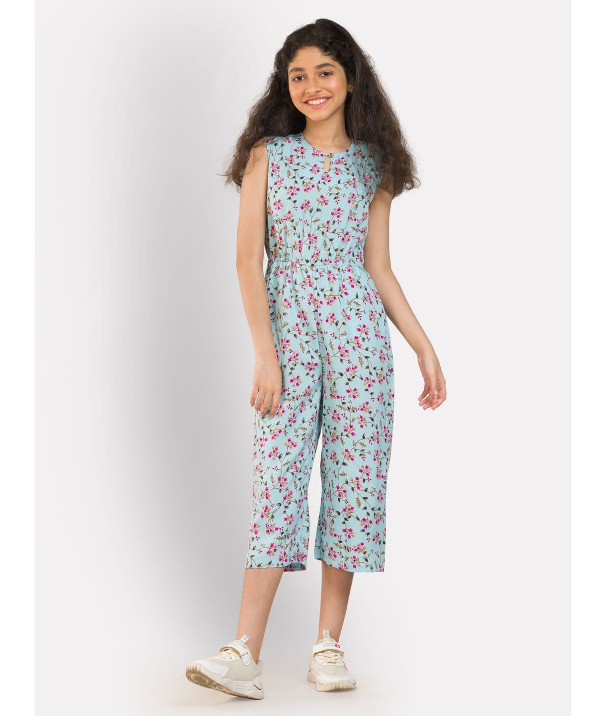 Elasticated Key-hole Jumpsuit for Girls - Uptownie