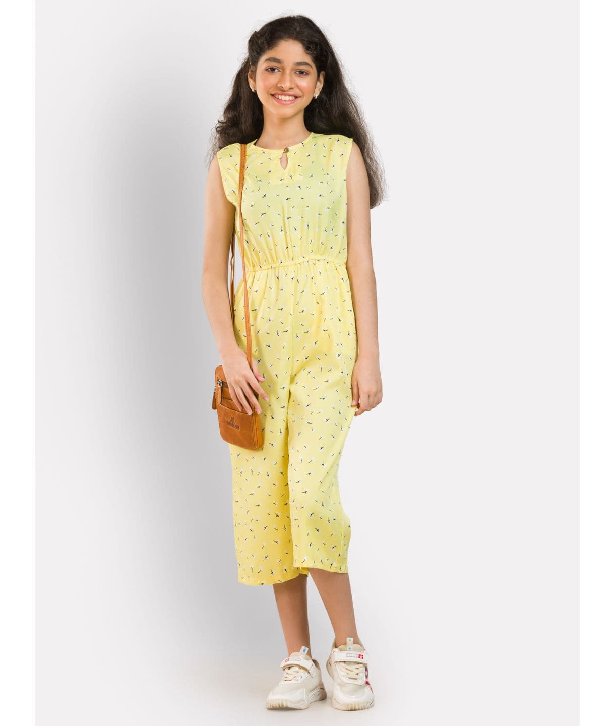 Elasticated Key-hole Jumpsuit for Girls - Uptownie