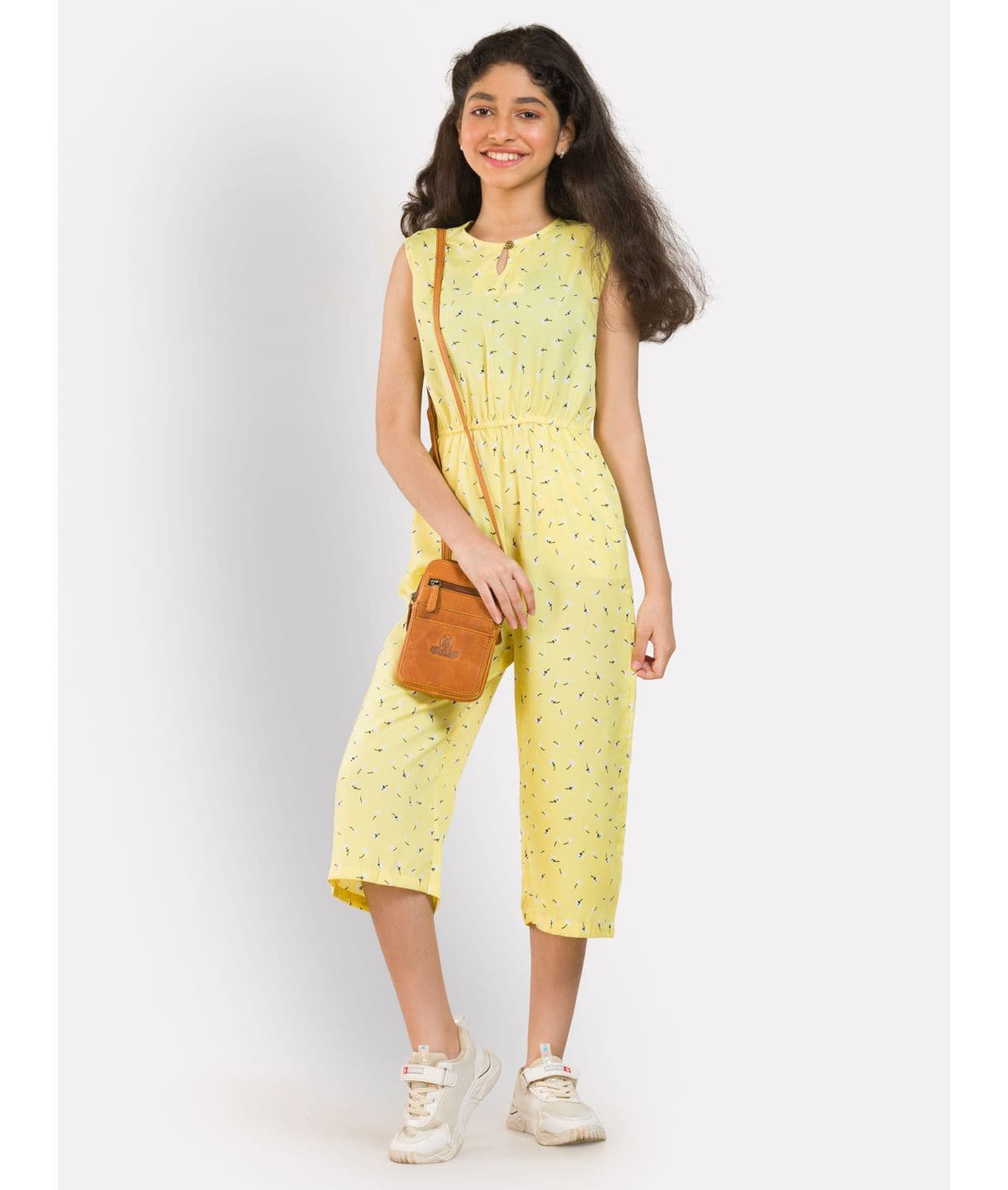 Elasticated Key-hole Jumpsuit for Girls - Uptownie