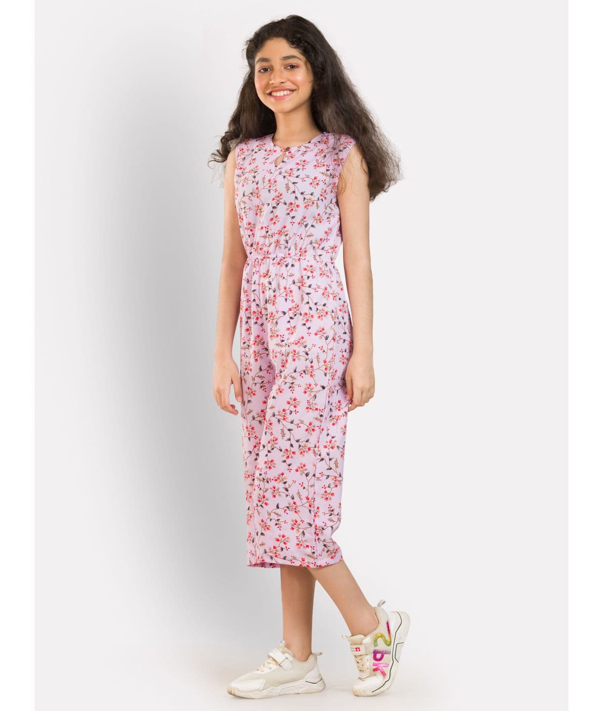 Elasticated Key-hole Jumpsuit for Girls - Uptownie