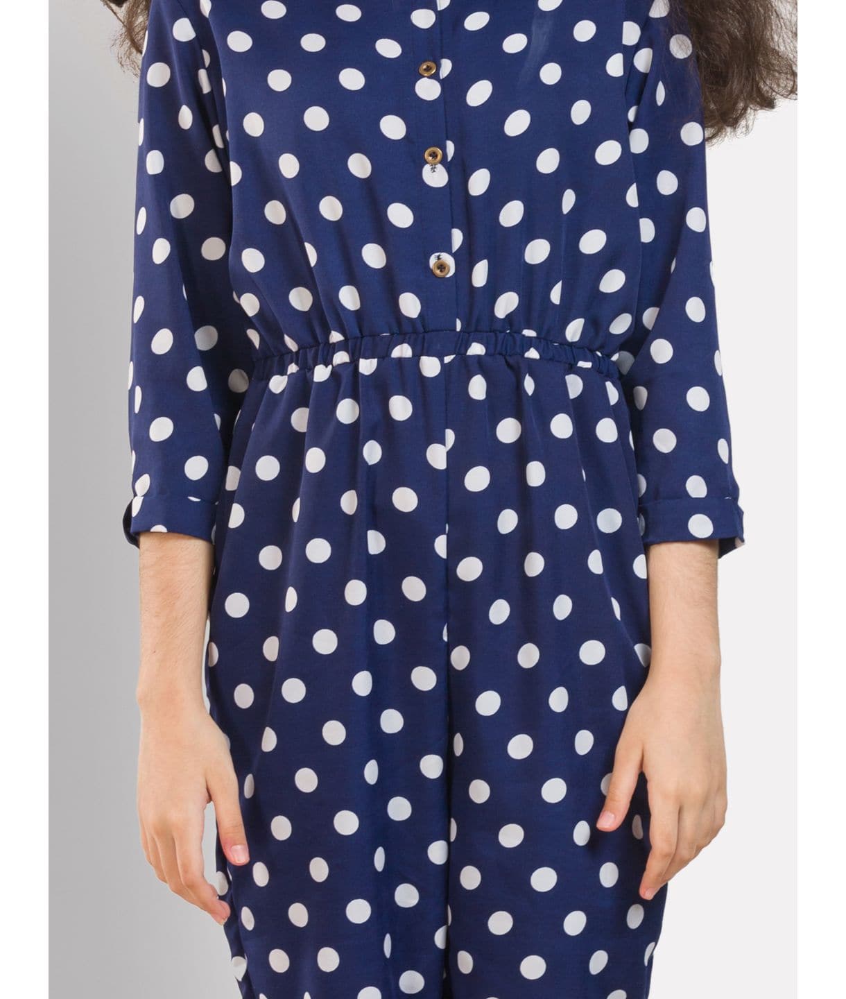 Polka Roll-up Jumpsuit for Girls - Uptownie