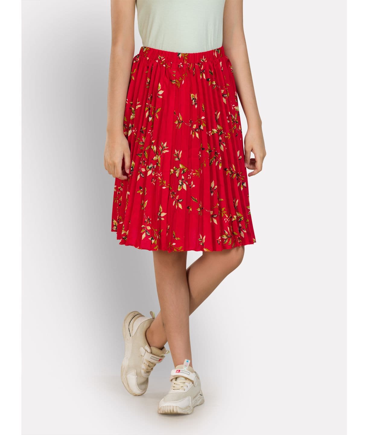 Floral Pleated Skirt for Girls - Uptownie