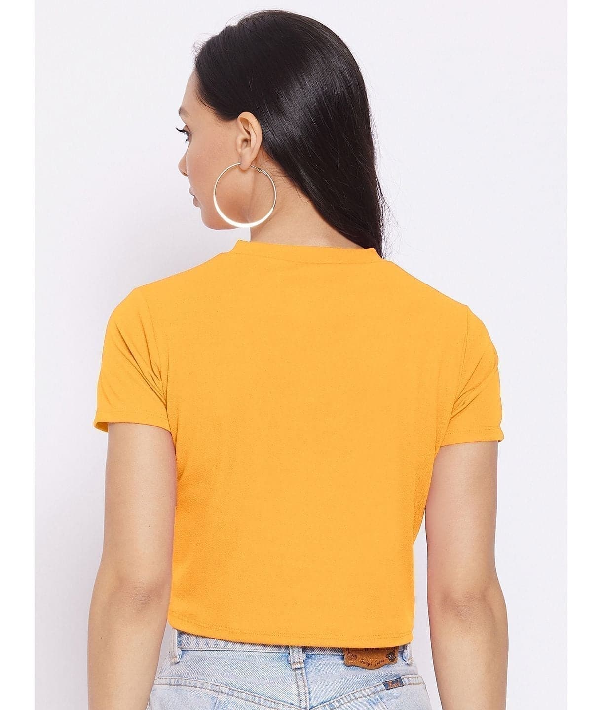 Plus Solid Cotton Crop Top - Uptownie