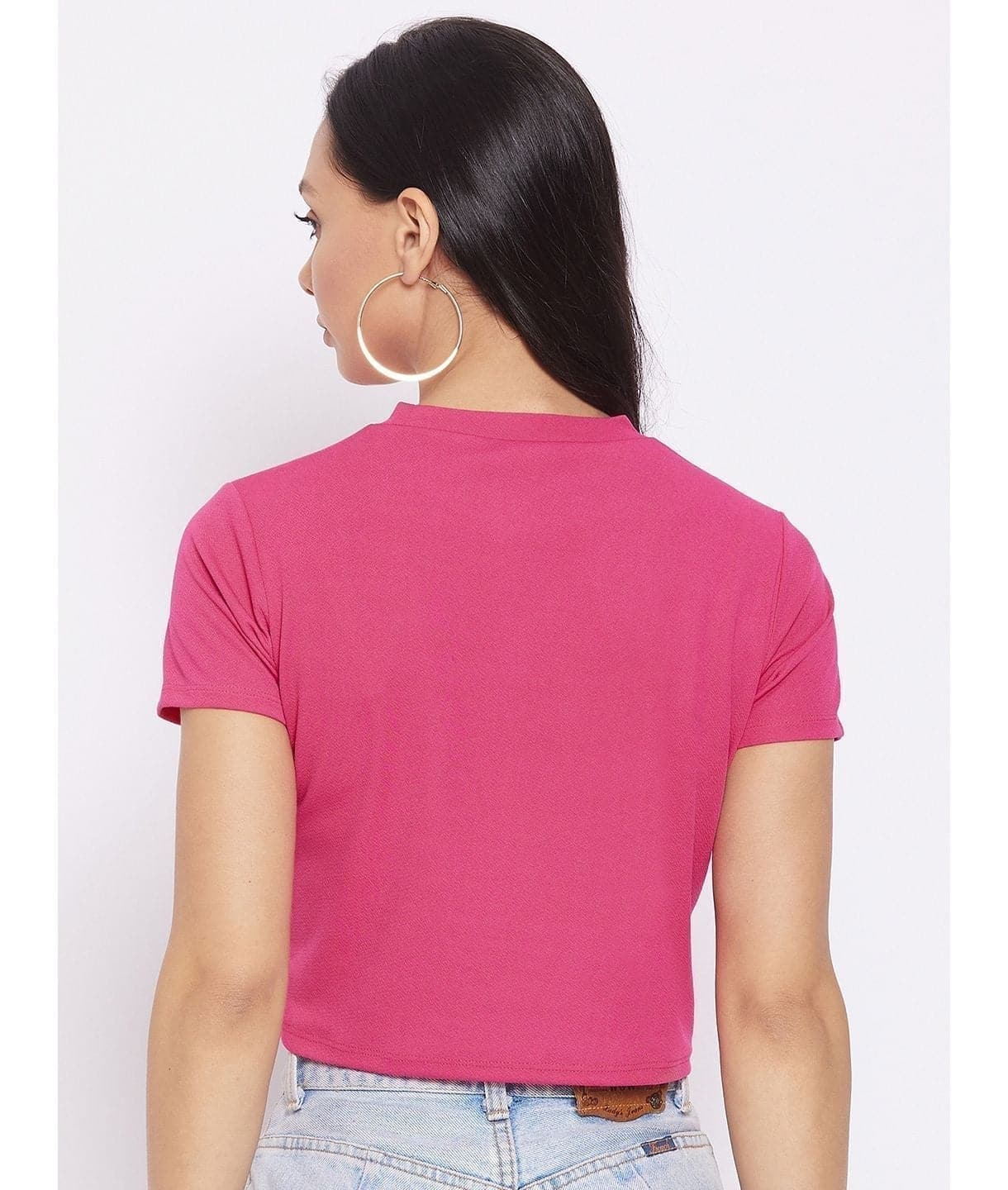 Plus Solid Cotton Crop Top - Uptownie