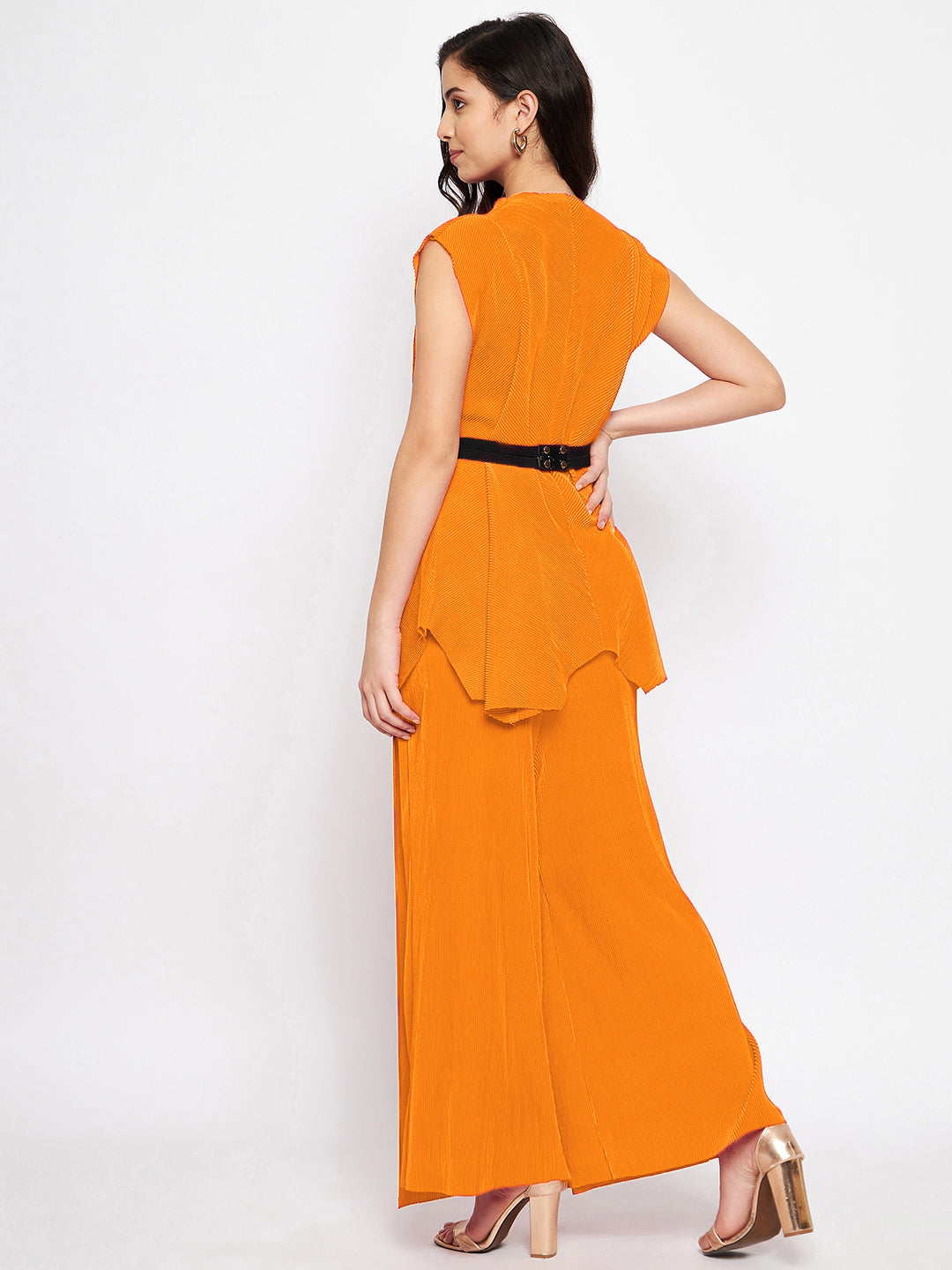 Pleated Pants with a Front Drape - Uptownie