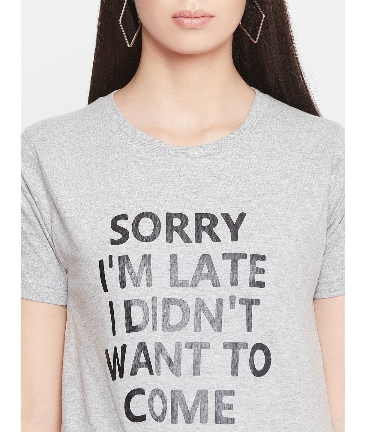 Sorry I am Late Graphic Cotton T-shirt - Uptownie