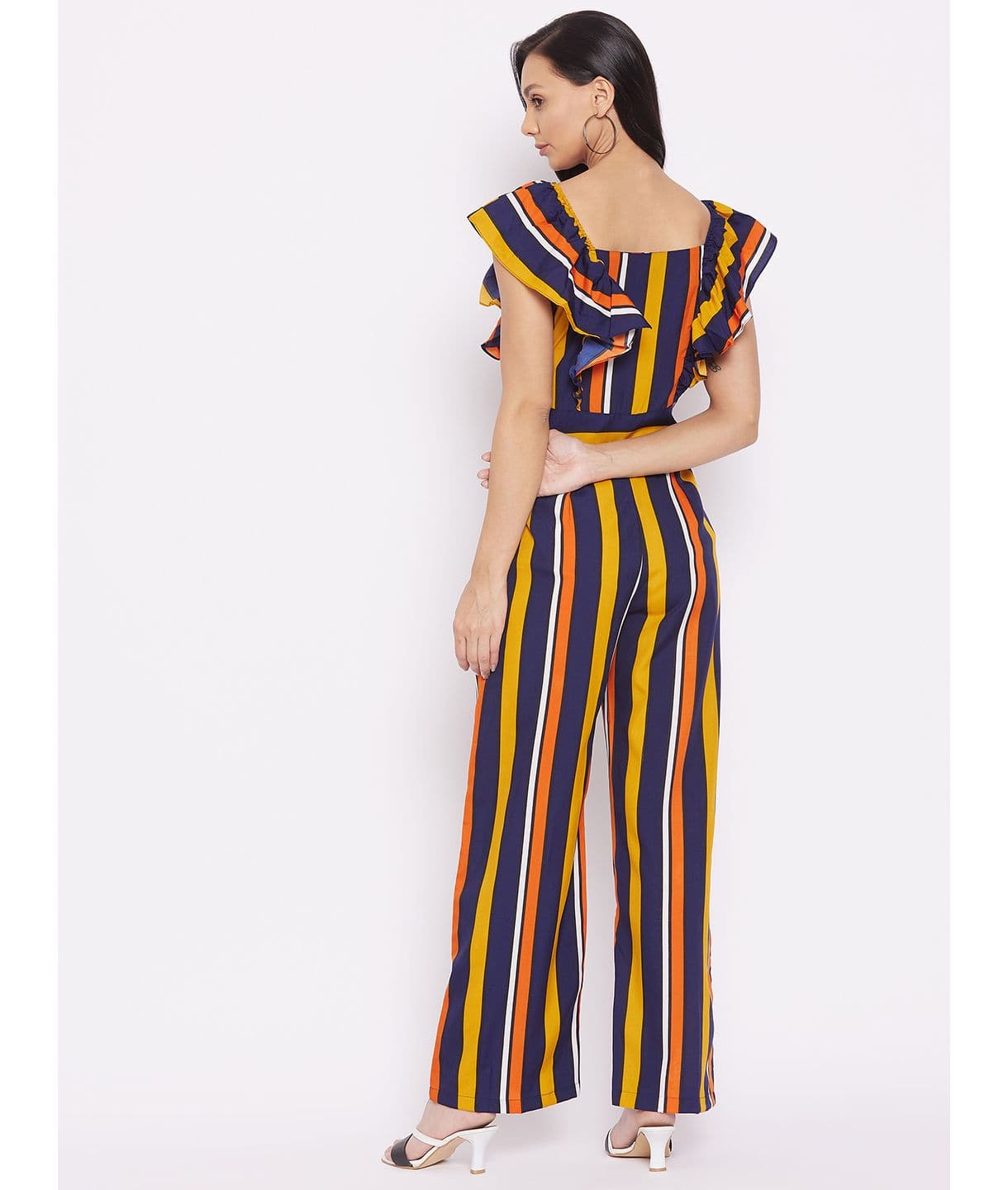 Short Ruffle Sleeved Jumpsuit - Uptownie