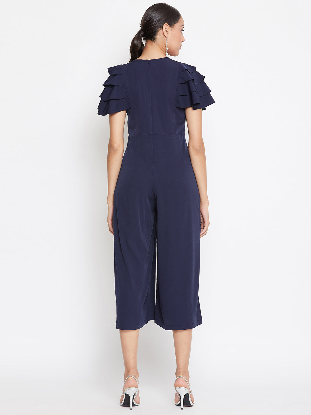 Culotte Ruffled Sleeve Jumpsuit - Uptownie