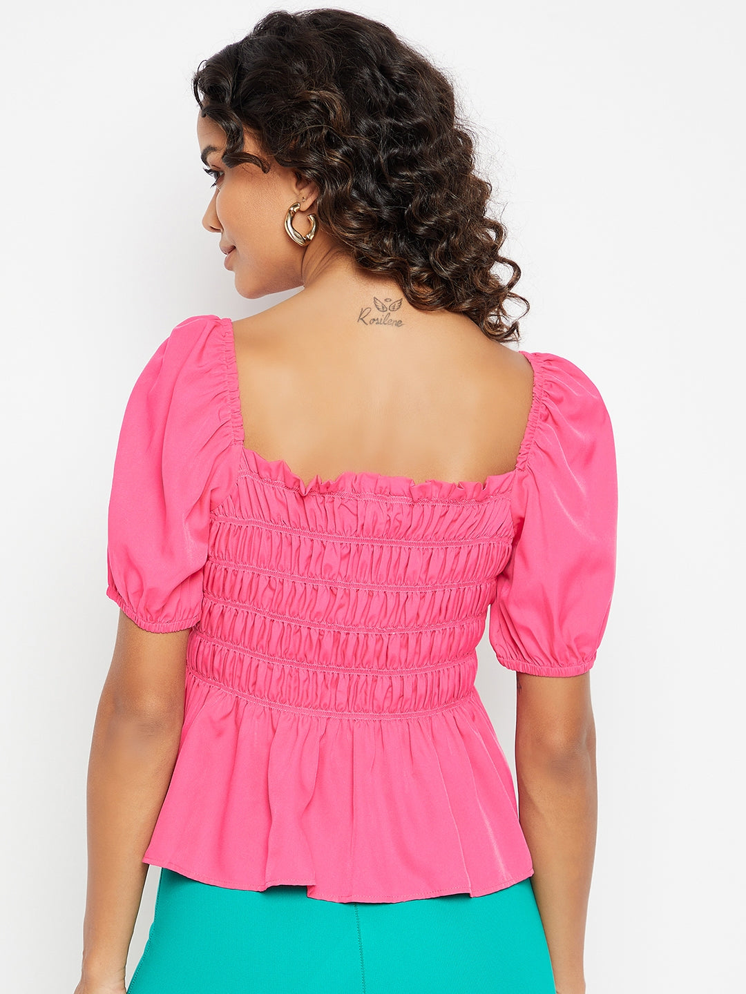 Square Neck Peplum Top - Uptownie