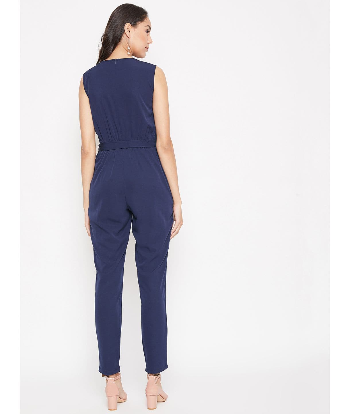 Keyhole Jumpsuit with Belt - Uptownie