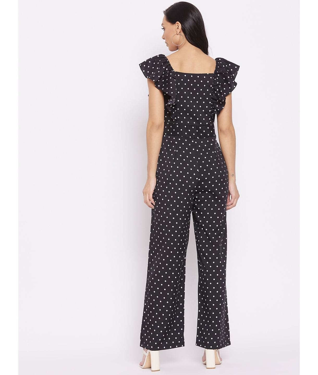 Short Ruffle Sleeved Jumpsuit - Uptownie
