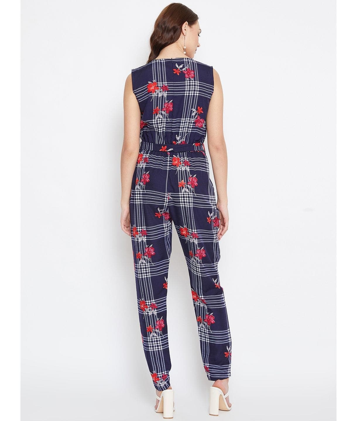 Floral Keyhole Jumpsuit with Belt - Uptownie