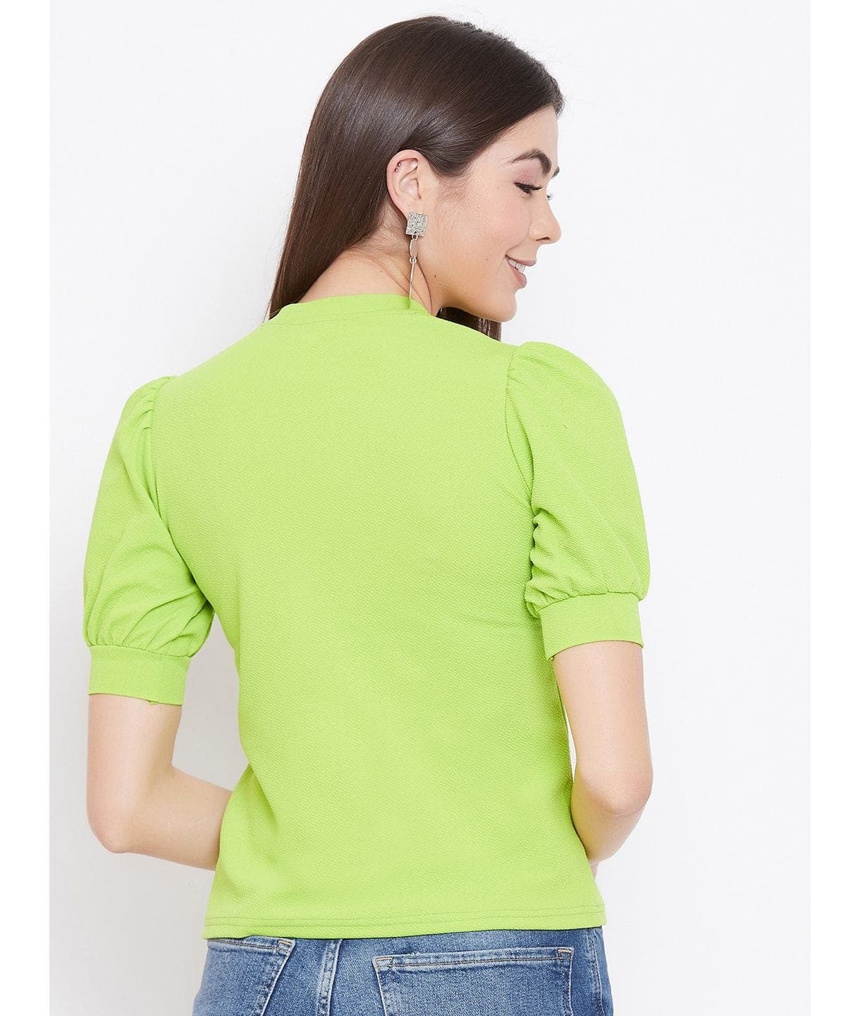 Cotton Stretchable High Neck Top - Uptownie