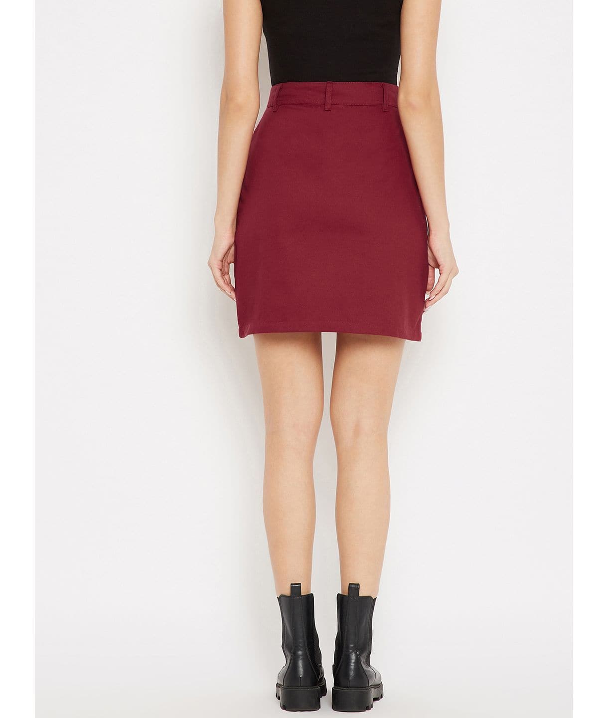 Stretchable Knee length Denim Skirt - Uptownie