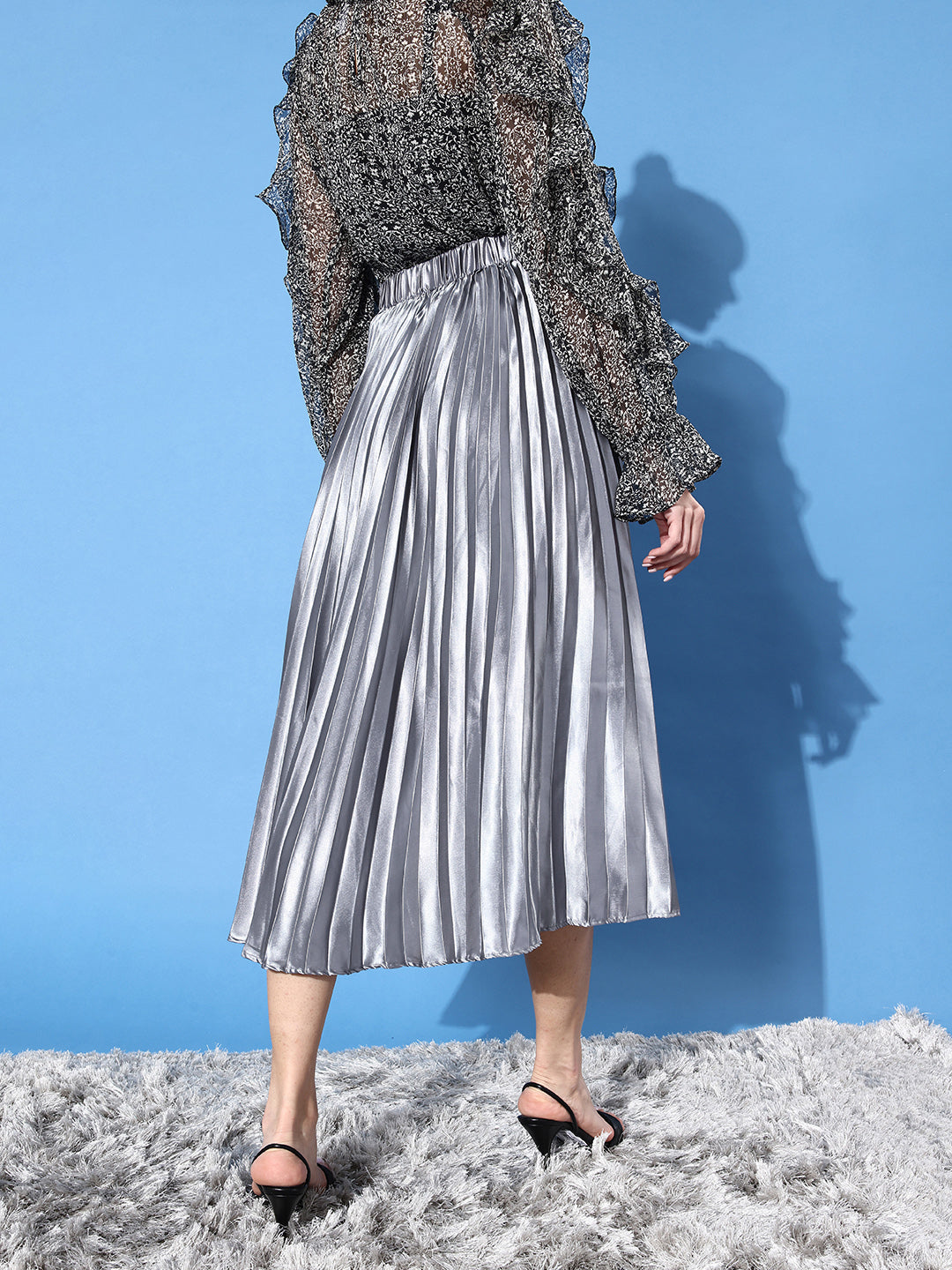 Pleated Midi Skirt - Uptownie