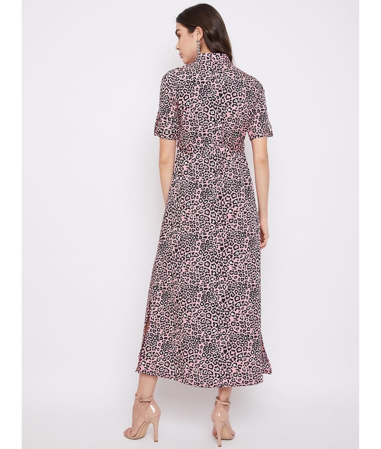 Collar Buttoned Down Shirt Maxi Dress - Uptownie