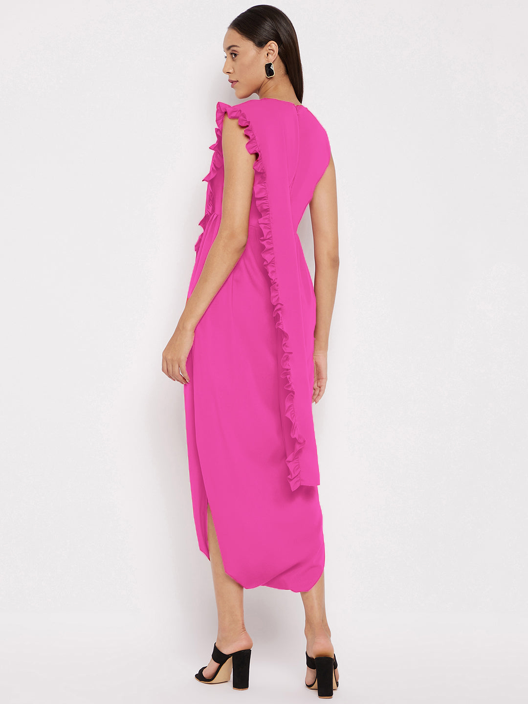 Dhoti Jumpsuit with Attached Dupatta - Uptownie