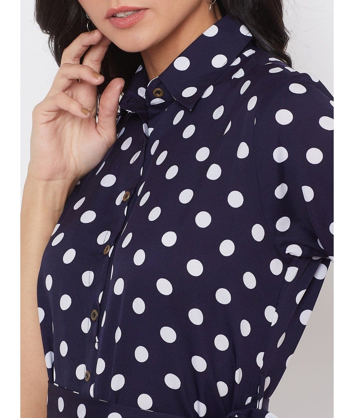 Collar Buttoned Down Shirt Maxi Dress - Uptownie