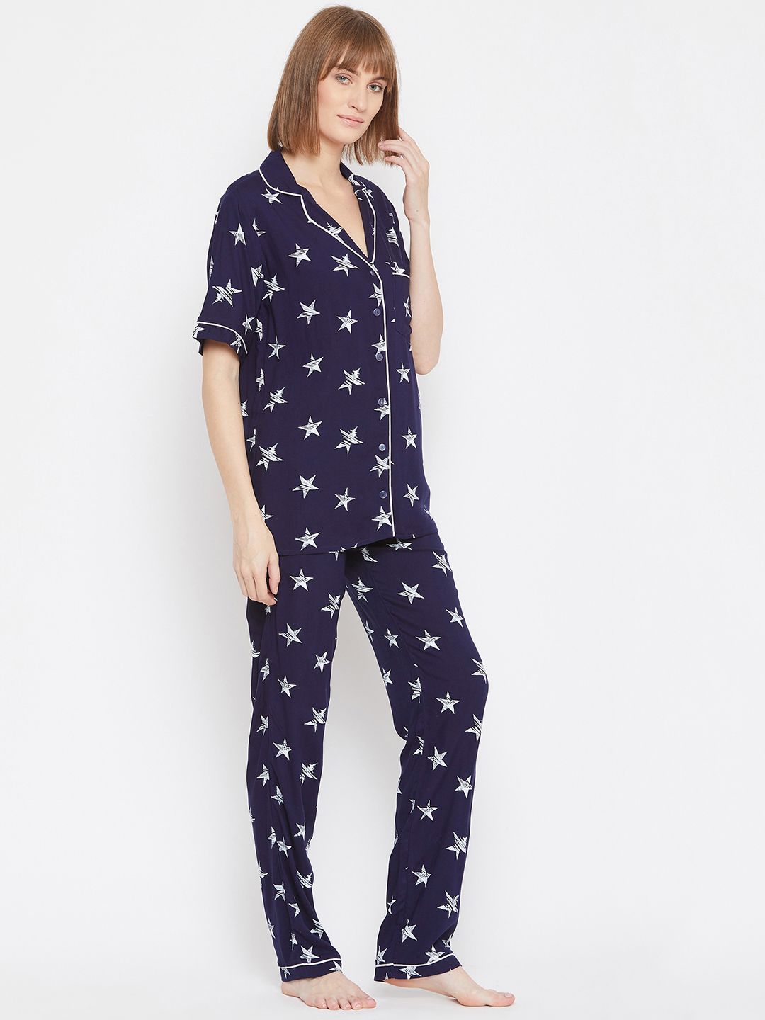 Printed Cotton Night Suit - Uptownie