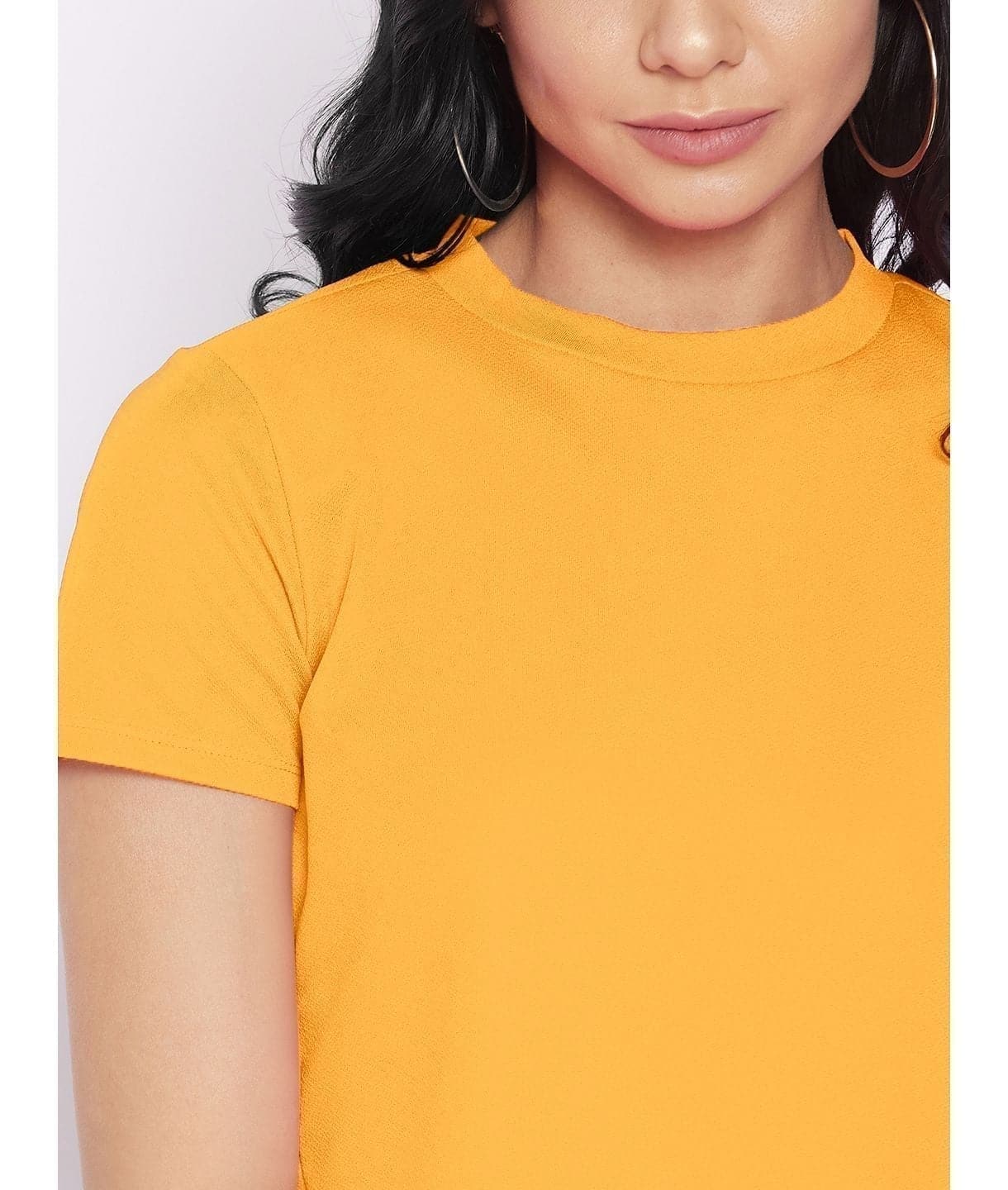 Plus Solid Cotton Crop Top - Uptownie