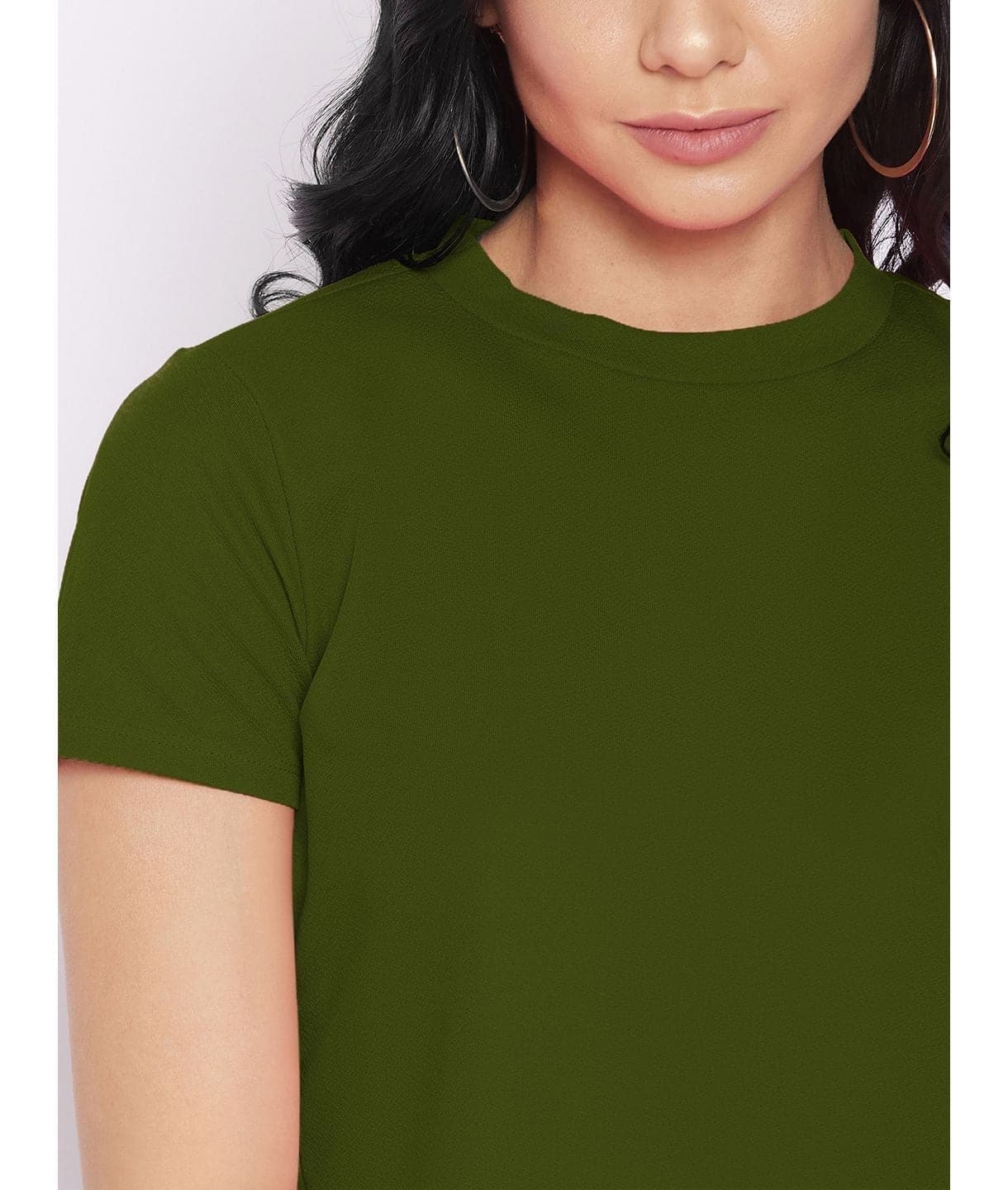 Plus Solid Cotton Crop Top - Uptownie