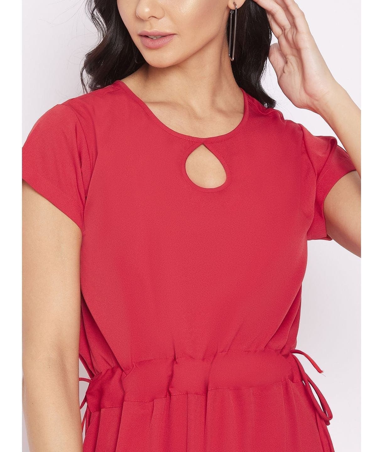 Plus Solid Cutout Dhoti Jumpsuit - Uptownie