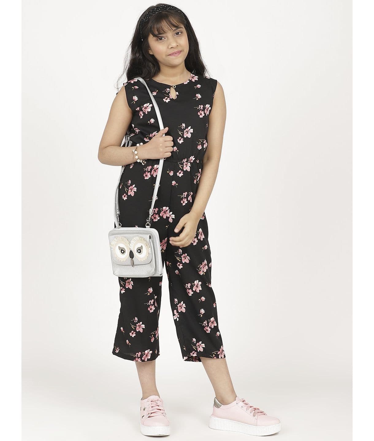 Elasticated key-hole Jumpsuit for Girls - Uptownie