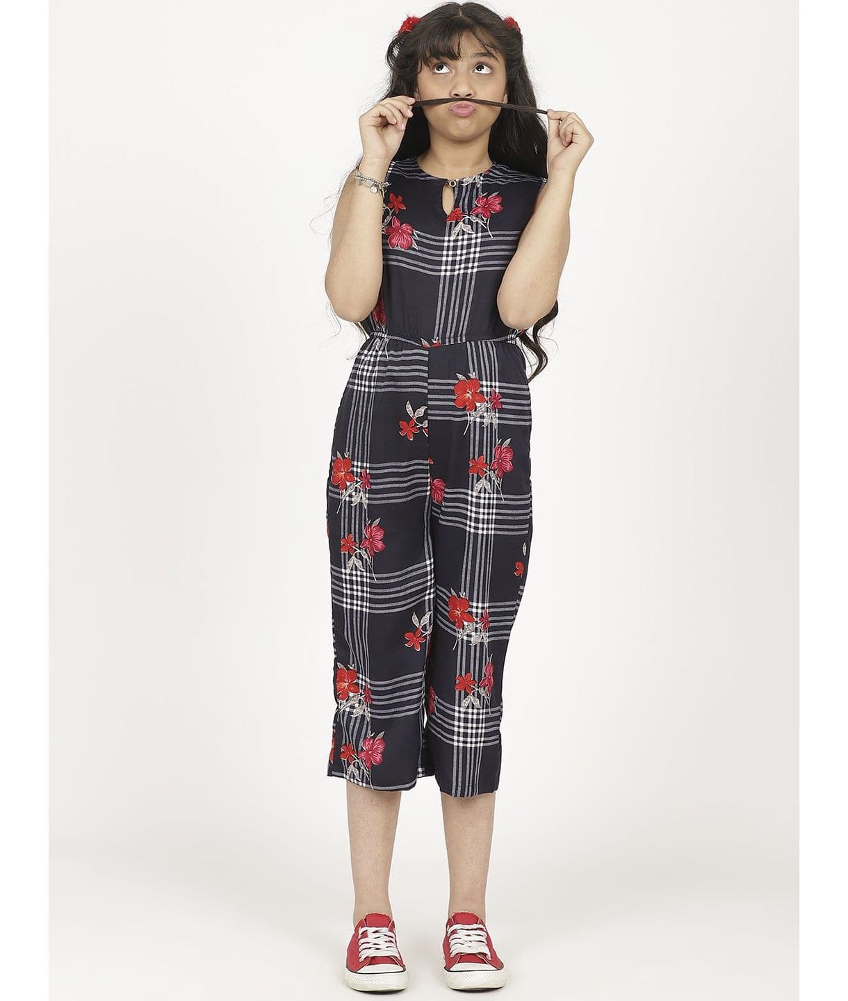 Elasticated key-hole Jumpsuit for Girls - Uptownie