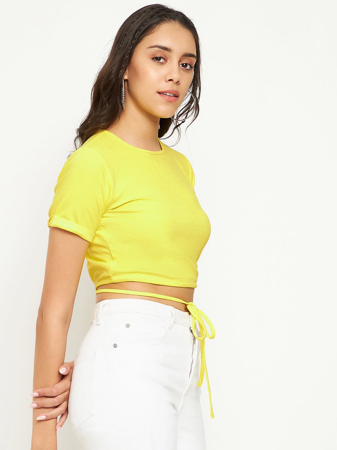 Tie Up Stretchable Cotton Top - Uptownie