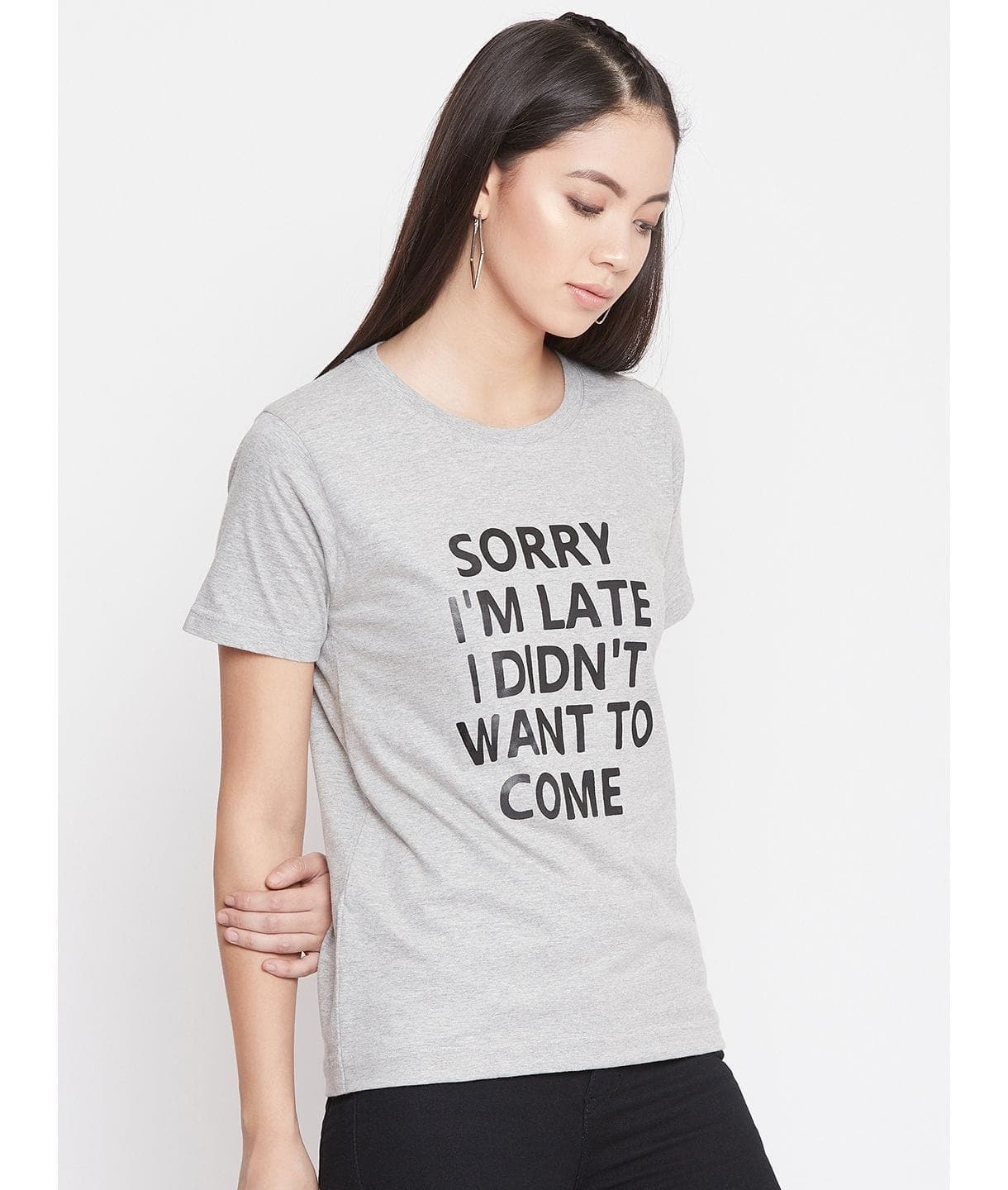 Sorry I am Late Graphic Cotton T-shirt - Uptownie