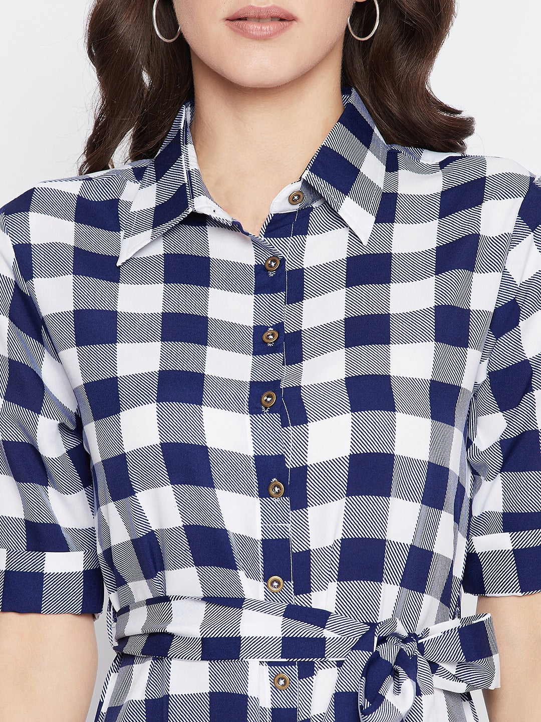 Collar Buttoned Down Shirt Maxi Dress - Uptownie