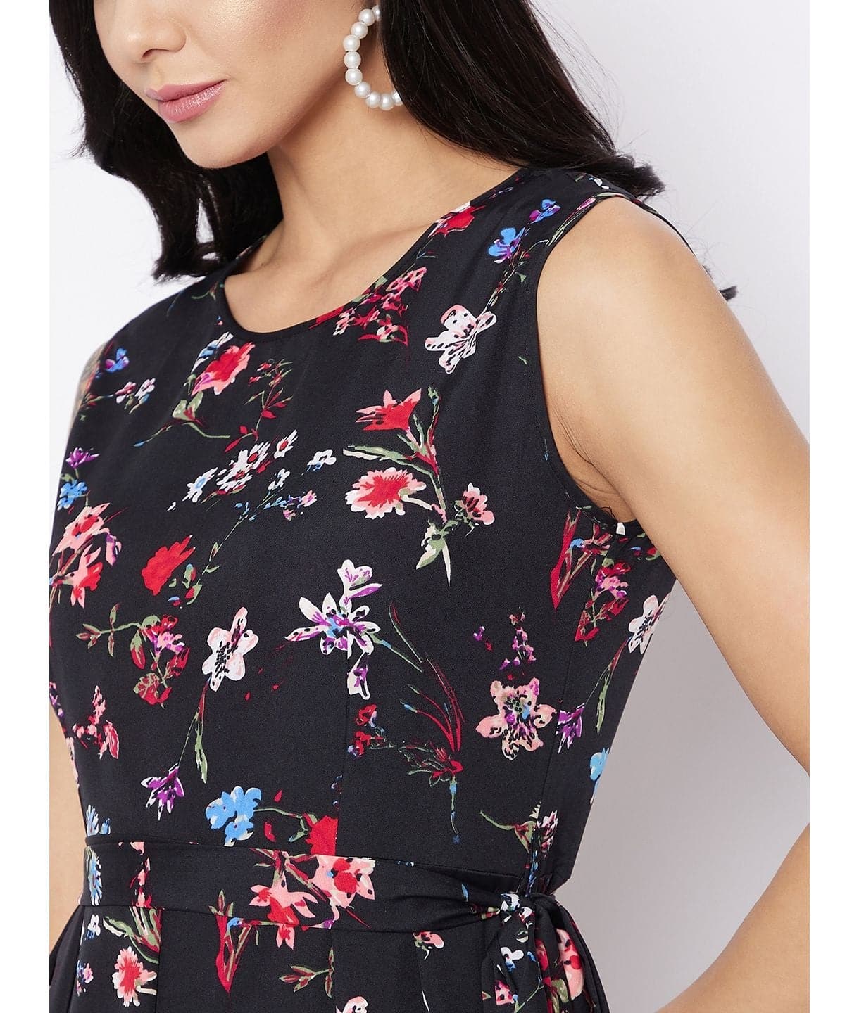 Waist-Tie Full Length Palazzo Jumpsuit - Uptownie