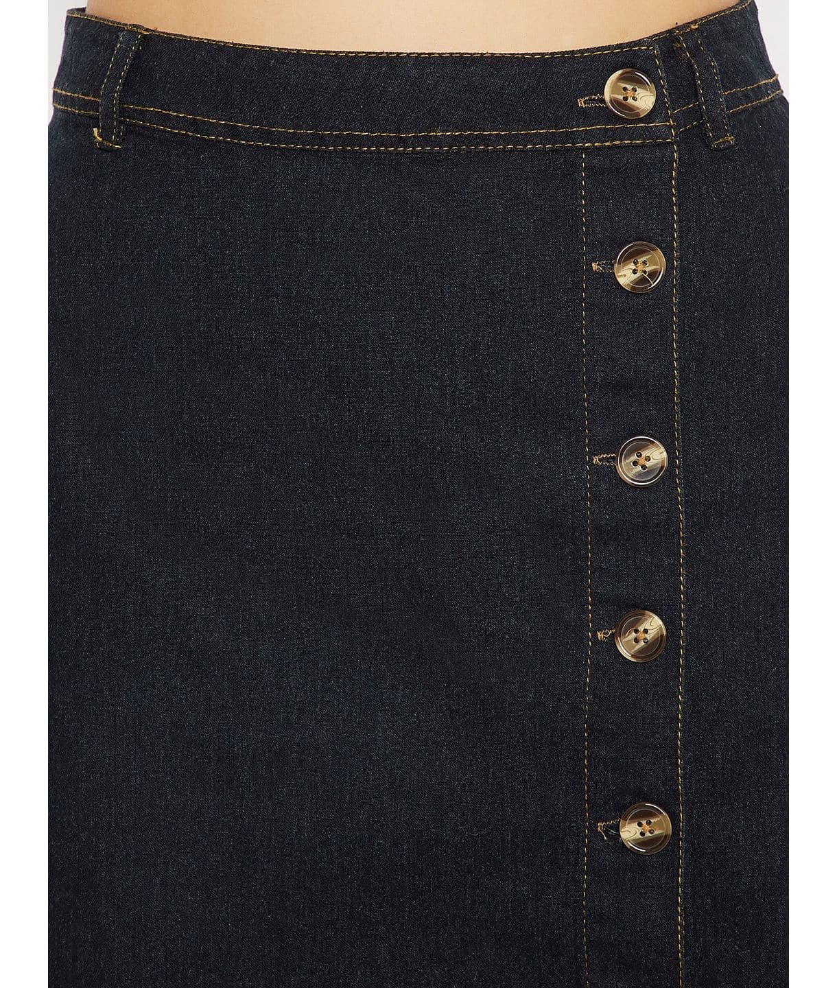 Stretchable Knee length Denim Skirt - Uptownie