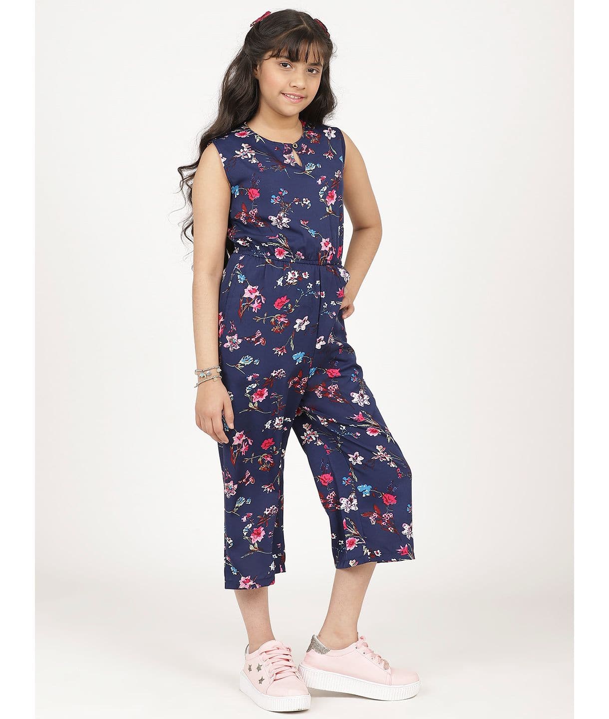 Elasticated key-hole Jumpsuit for Girls - Uptownie