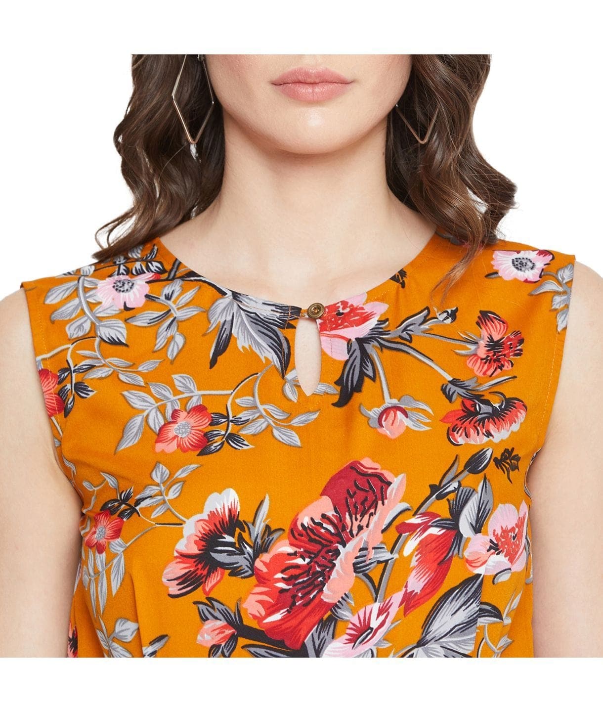 Floral Keyhole Jumpsuit with Belt - Uptownie