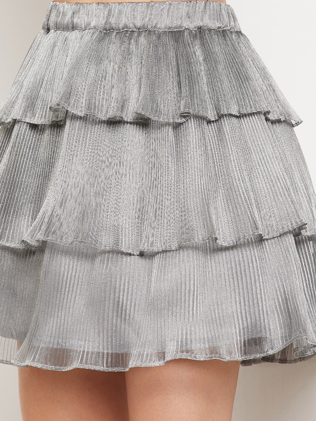Short Ruffle Pleated Organza Skirt - Uptownie
