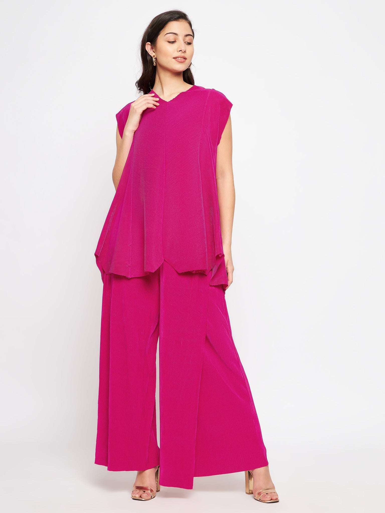 Pleated Pants with a Front Drape - Uptownie