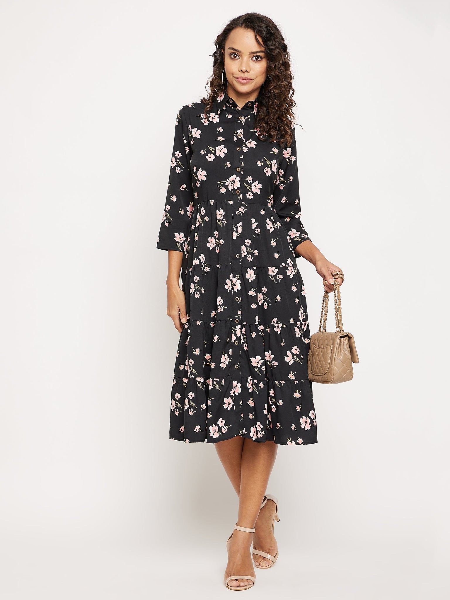 Printed Fit & Flare Skater Dress - Uptownie