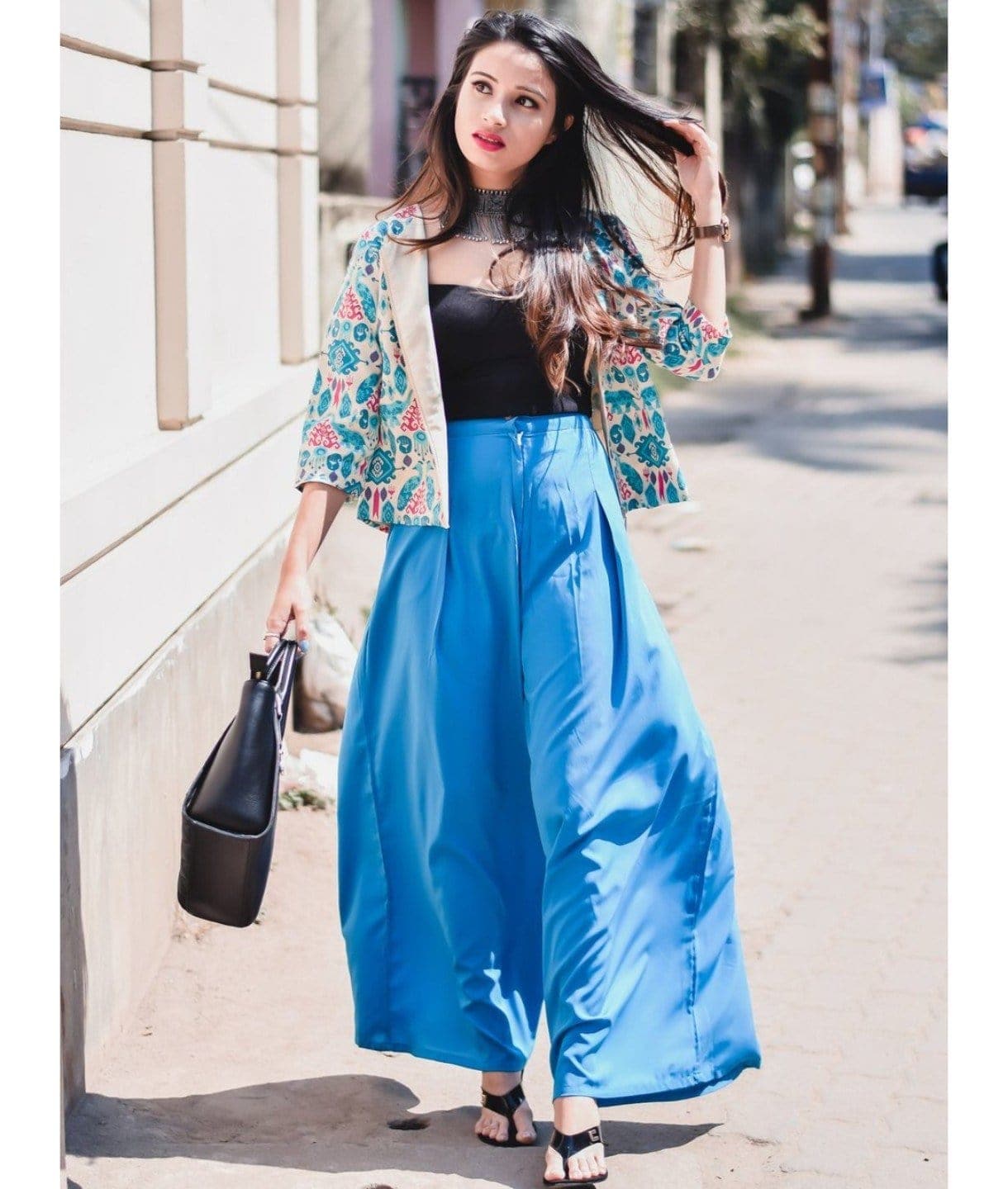 Elasticated Solid Crepe Palazzo - Uptownie