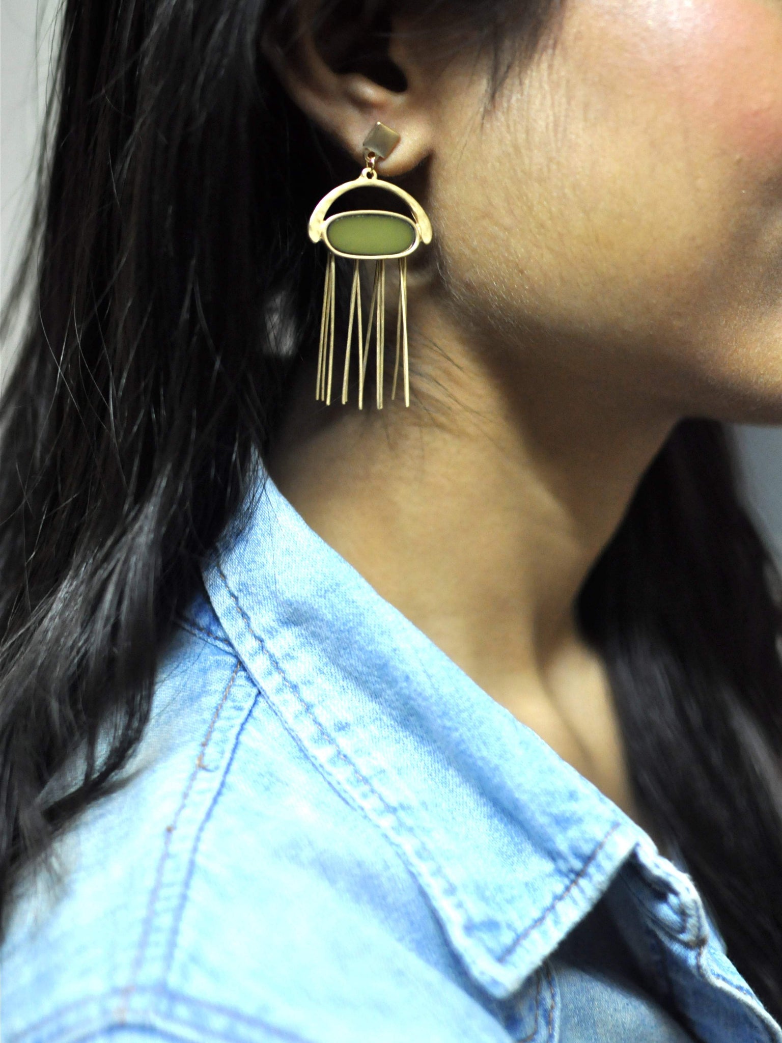 Metallic Tassel Earrings - Uptownie