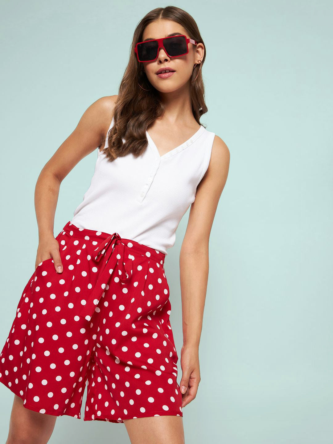 Elasticated Shorts With Belt - Uptownie