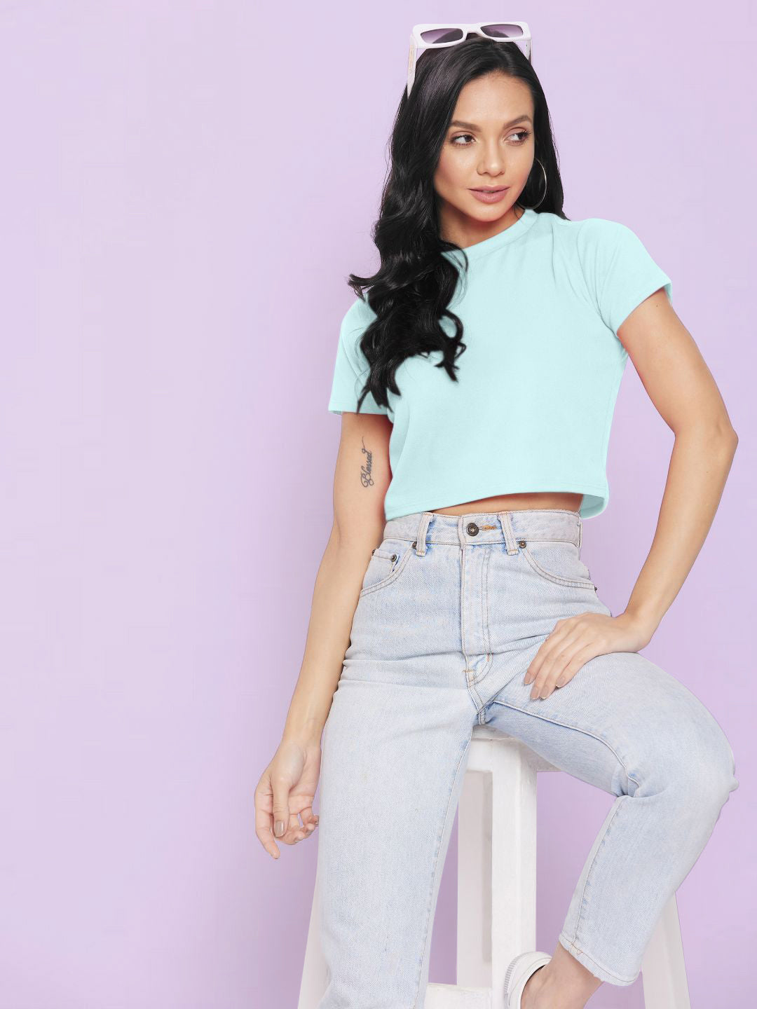 Solid Cotton Stretchable Crop Top - Uptownie